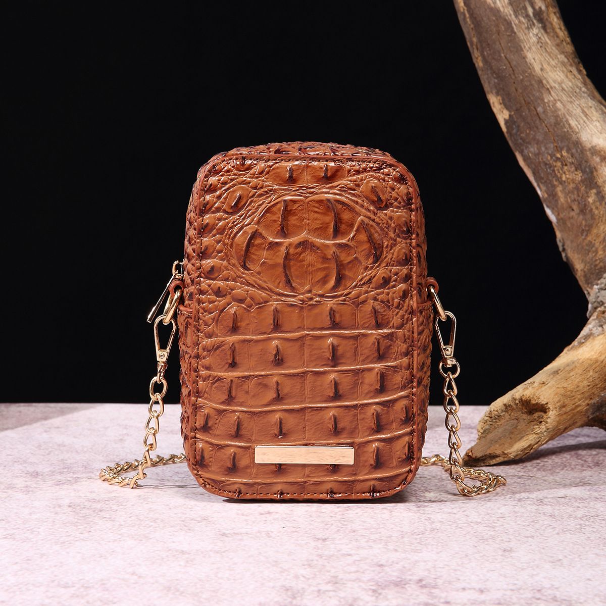 Retro Crossbody Camera Mobile Phone Clutch Wallet Brahman Crocodile Pattern For Summer Bag Lovely Mother Gift Mom Gift_voghion.com