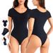 VoleFox Shapewear Open Crotch Bodysuit Slimming Waist Trainer Short Sleeve Tummy Control Shapewear_voghion.com