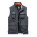 Gilet leggero in rete da uomo con tasche multiple, giacca casual ampia primaverile-autunnale, gilet traspirante con cappuccio e cerniera frontale aperta per esterni_voghion.com