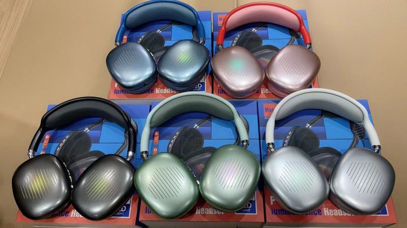 Auriculares universales P99 con Bluetooth 5.3, verdaderamente inalámbricos y luminosos, montados en la cabeza_voghion.com
