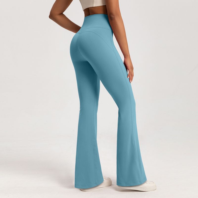 Pantalon de yoga haut de gamme slim taille haute à jambes larges, bas respirant, leggings de sport décontractés pour femmes_voghion.com