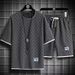 Conjunto de manga corta con estampado gráfico para hombre: camiseta y pantalón corto deportivo a juego | Ropa informal y deportiva de verano_voghion.com
