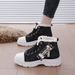 Damen-High-Top-Sneaker aus Canvas mit Fleecefutter – Rutschfeste Plateauschuhe für den Winter mit gepolstertem Komfort und lässigem Stil_voghion.com