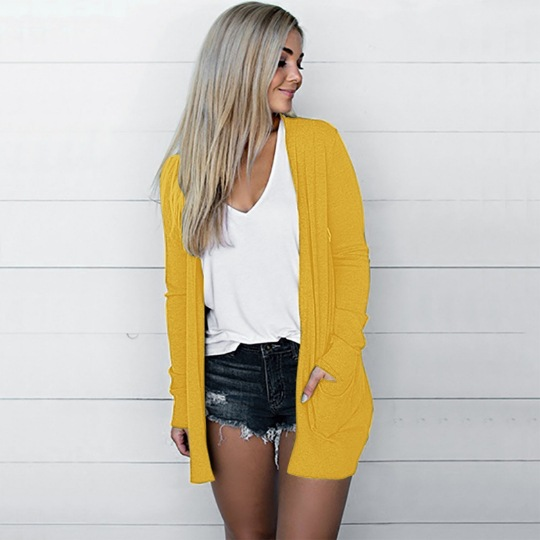 Pocket meet cardigan jacket multi-color multi-codE_voghion.com