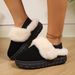 Pantofole di pelliccia da donna, autunnali e invernali, bidirezionali, con supporto intermedio, suole spesse e caldo esterno in velluto, cintura elastica in peluche_voghion.com