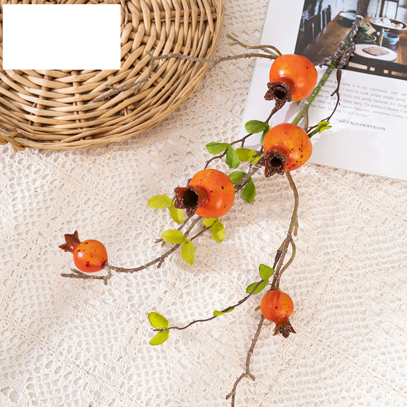 Simulation fruit pomegranate dry branch fruit simulation flower manufacturer home decoration road lead flower wall artificial flower MW10884_voghion.com