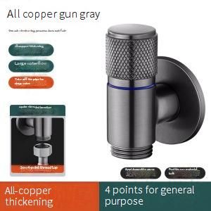 Universal Auto Shut-Off Water Valve Adapter For Washing Machine - 4/6 Inch Brass Quick-Connect Faucet With Ceramic Cartridge_voghion.com