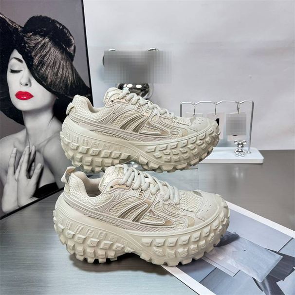Kleine Abnutzung ~ 9CM dicken Sohlen Paris Reifen Sohle Papa Schuhe Frauen Ins Super Feuer Höhe-erhöhende Schuhe 2025 Neue Modelle_voghion.com