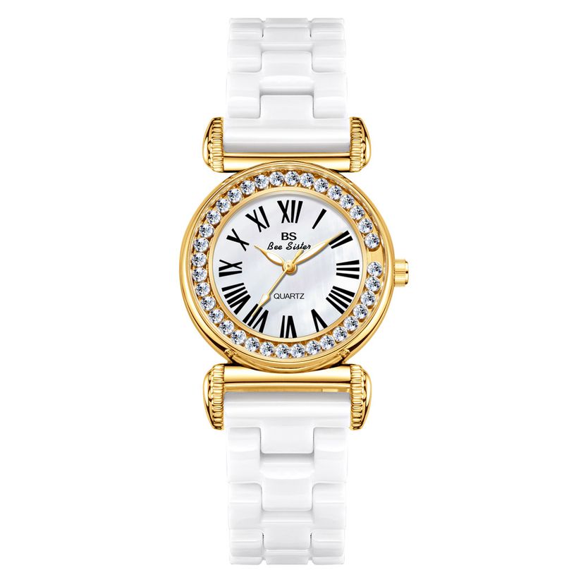 BS Explosion Models New Hot Sale High-end Linked watch Custom Rhinestone Mother-of-pearl WristWatch 0673 Starry SurfaceFA1479_voghion.com