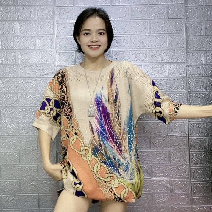 Damenmode High-End-Plus-Size-loses, diamantbesetztes neues Top für Damen_voghion.com