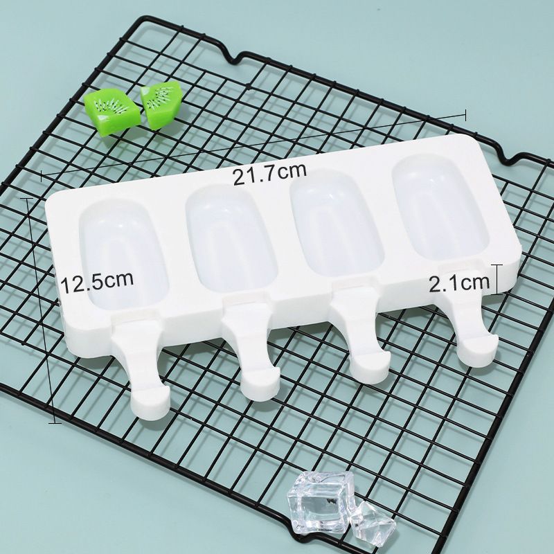 Silikon-Eiscremeform mit 4 Mulden – Eis am Stiel-Maker für selbstgemachte gefrorene Desserts (Stäbchen nicht im Lieferumfang enthalten)_voghion.com