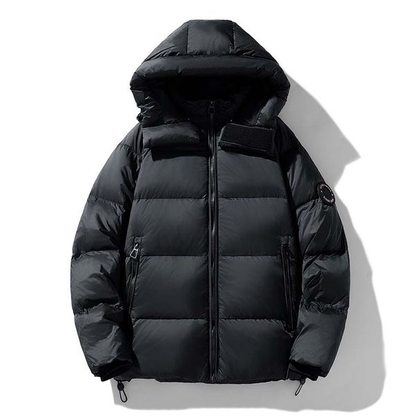 Men's Hooded Short Down Jacket With 90% White Duck Down, 700+ Fill Power Winter Coat, Windproof Casual Outerwear For Urban Style_voghion.com