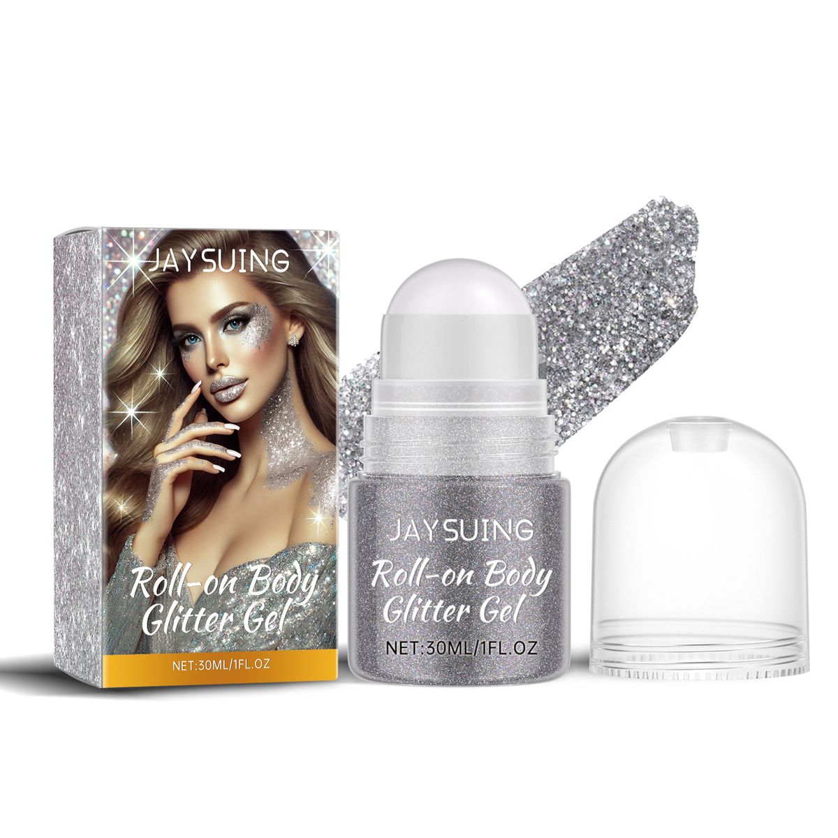 JAYSUING Flash Roll On Series Langanhaltender, glänzender, natürlicher, dreidimensionaler Körper-Schlüsselbein-Highlighter, glänzender Roll-On_voghion.com