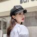 New Autumn Winter Octagonal Men And Women All-match PU Leather Beret Korean Version Outdoor Casual Hat_voghion.com