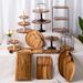 Alzata per dolci in legno di acacia realizzata a mano - Vassoio per torte a 3 livelli per decorazioni per matrimoni e compleanni_voghion.com