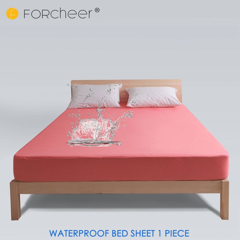 Protège-matelas Imperméable FORCHEER 100 % Microfibra Respirant 150x200x30cm Drap-housse Réglable Sans Oreiller Lavable 1 Pièce_voghion.com
