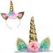Cerchietto per capelli con unicorno incantato per bambine – Accessorio scintillante per capelli per feste di compleanno con motivo floreale e decorazione per torta_voghion.com