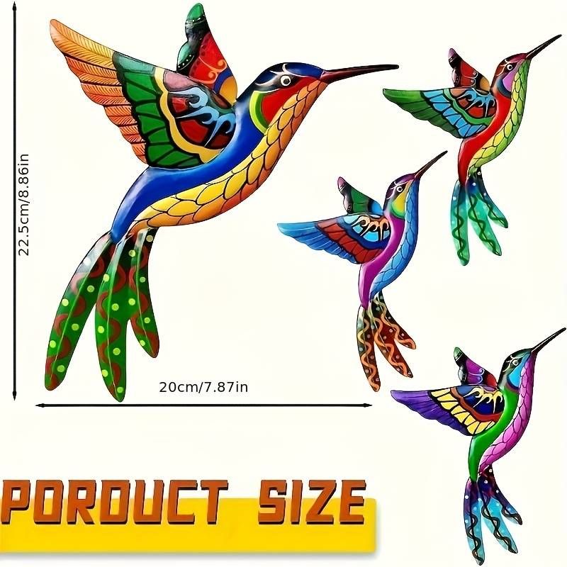4pcs， Iron Hummingbird Wall Art Decoration, Eye-catching Colorful Decoration, Suitable For - Courtyards, Parties, Festivals, Gardens Deco Maison_voghion.com