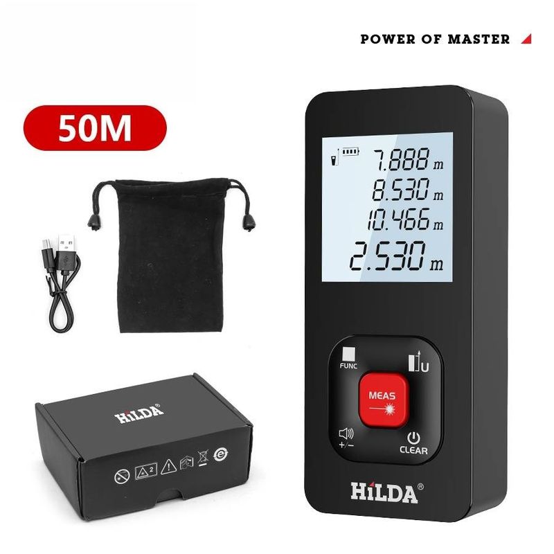 Télémètre laser haute précision 50 m/100 m/120 m, outil de mesure portable pour usage intérieur et extérieur._voghion.com