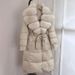 Casaco de plumas estilo trench com gola de pele de raposa – Jaqueta de inverno com cinto para mulheres (cáqui/branco/cinza, P-GG)_voghion.com