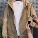 Herren Casual Streetwear Kapuzenjacke Winddicht Wasserdicht Militär Utility Mantel Mit Überschnittener Schulter Mode Frühling Herbst Oberbekleidung (Khaki S-3XL)_voghion.com