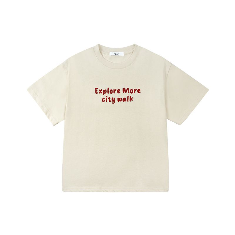 Mutter & kinder casual stickerei mädchen und jungen kurzarm T-shirts reine baumwolle kinder jugend half-ärmeln tops_voghion.com