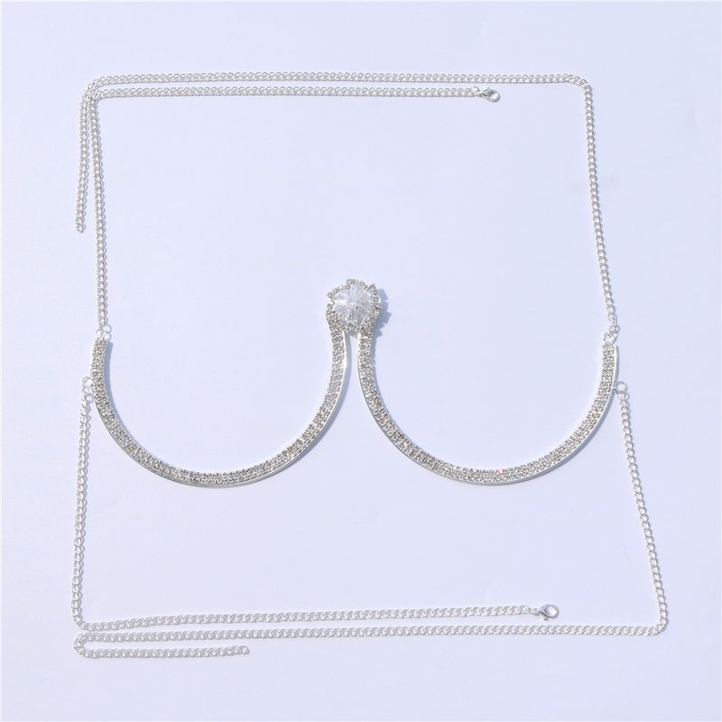 Hot selling fashionable personalized chest support sexy snowflake shaped rhinestone body chain accessory_voghion.com