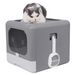 Cat Litter Box Foldable Top Entry Litter Box with Cat Litter Scoop Drawer for Medium and Large Cats_voghion.com
