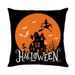Taie d'oreiller Halloween en lin imprimé, housse de coussin décorative pour canapé, salon, chambre à coucher_voghion.com