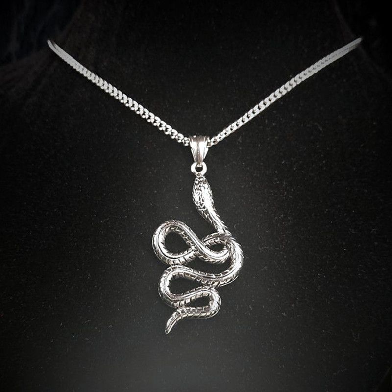 Collane Nuova collana a forma di serpente Semplice regalo di gioielli da donna alla moda in acciaio inossidabile_voghion.com
