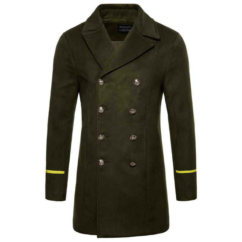 Herrenbekleidung Peacoat Peacoat-Mantel mittellanger Trenchcoat für Herren_voghion.com