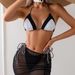 Women's Clothing Color Split Swimsuit Lace Up Bikini Sexy Three Piece Suit Ins Internet Celebrity Bikini_voghion.com