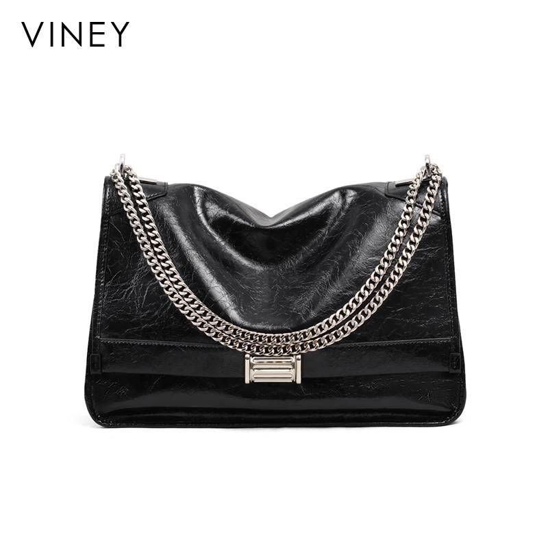 Viney Tragetasche 2025 New Style Crossbody Unterarm 2024 Damentasche Echtes Leder Große Kapazität Pendlerkette Umhängetasche_voghion.com