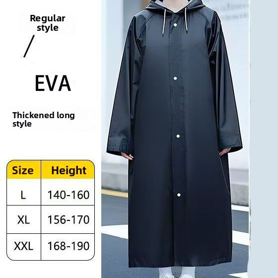 Heavy-Duty Waterproof Rain Poncho For Hiking & Outdoor Work – Thick PVC-Coated Oxford Fabric, Full-Length Coverage, Adjustable Hood_voghion.com