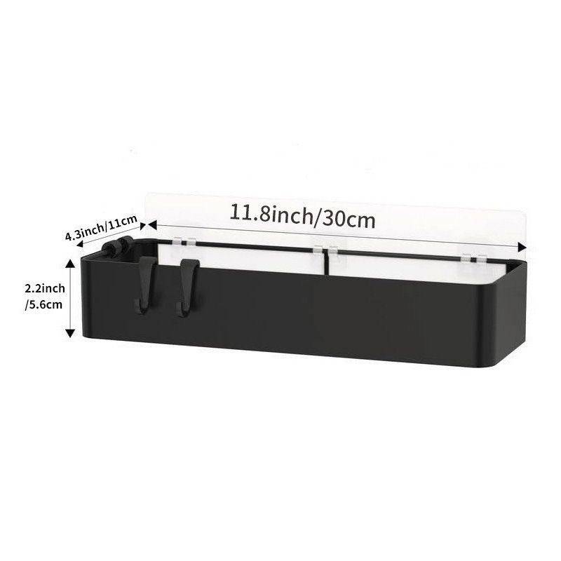 Stainless Steel Bathroom Shelf Organizer - Wall Mounted Shower Caddy, No Drilling Required, Space-Saving Storage For Toiletries_voghion.com