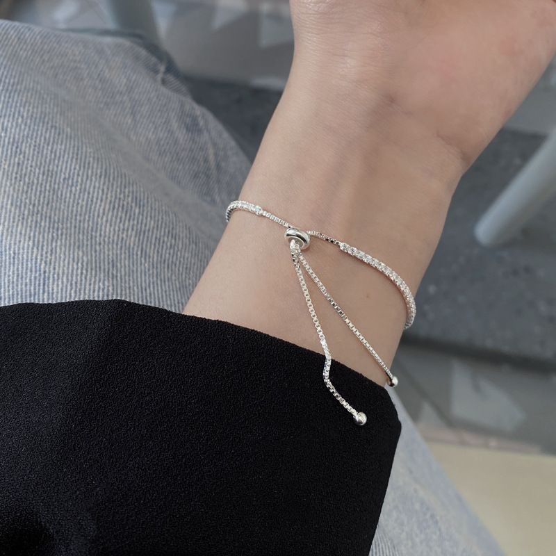 Bracciale coreano INS leggero, lussuoso, minimalista, in argento puro, con corpo intero, estraibile, per donna, intarsiato con zircone versatile_voghion.com