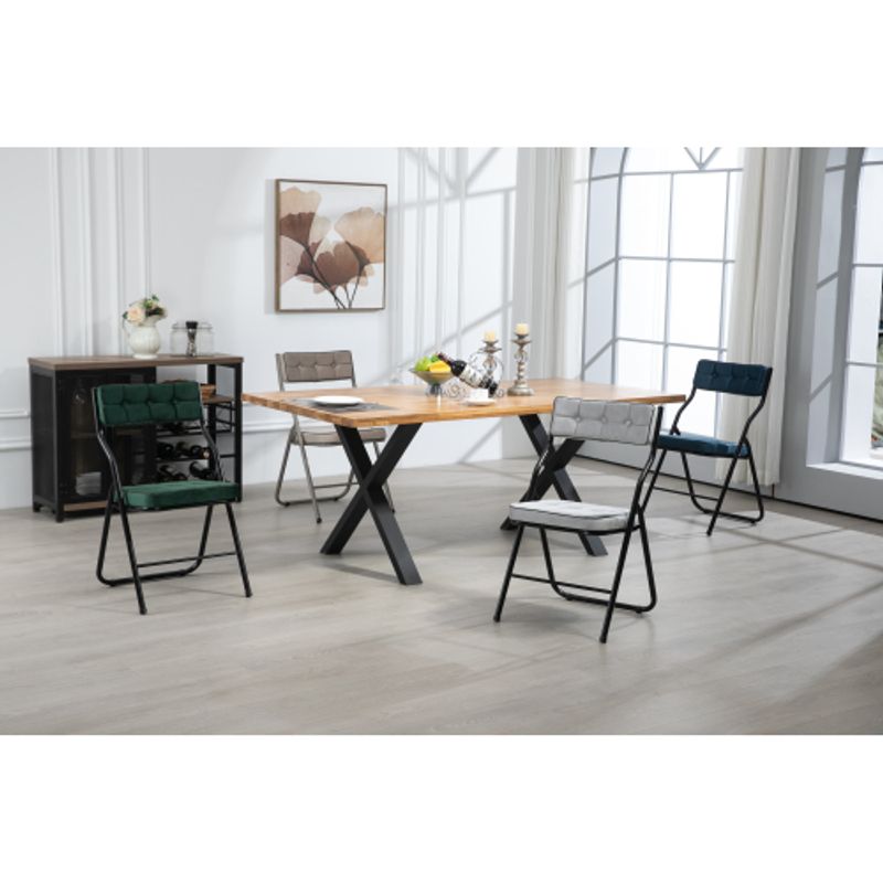 Sedie pieghevoli, confezione da 2 - Sedie da pranzo pieghevoli con cuscino, portatili e assemblate, sedia pieghevole extra per ospiti, cucina, ufficio, matrimonio, festa, verde_voghion.com