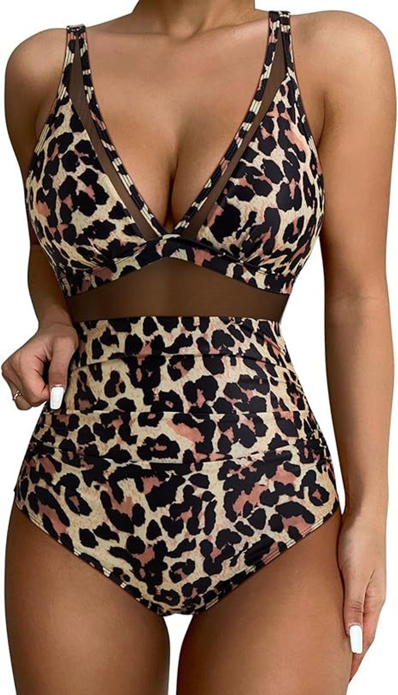 New European And American Foreign Trade Cross Border High Waist One Piece Swimsuit Women's Tight Sexy Hollow Hot Spot Swimsuit_voghion.com