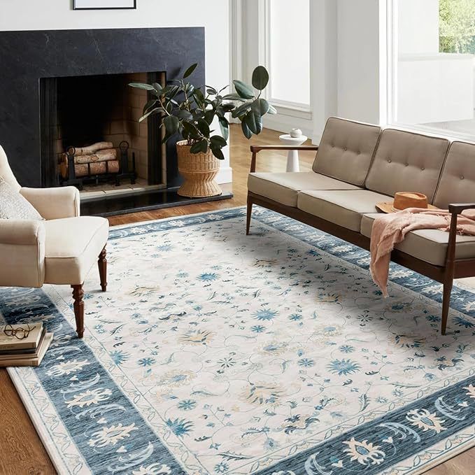 Living Room Carpet Persian Style Crystal Velvet Sofa Coffee Table Mat American Retro Bedroom Bedside Blanket Dirt Resistant_voghion.com