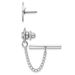 Kelly Waters Rhodium-plated Satin Round Engravable Tie Tac With Safety Chain_voghion.com