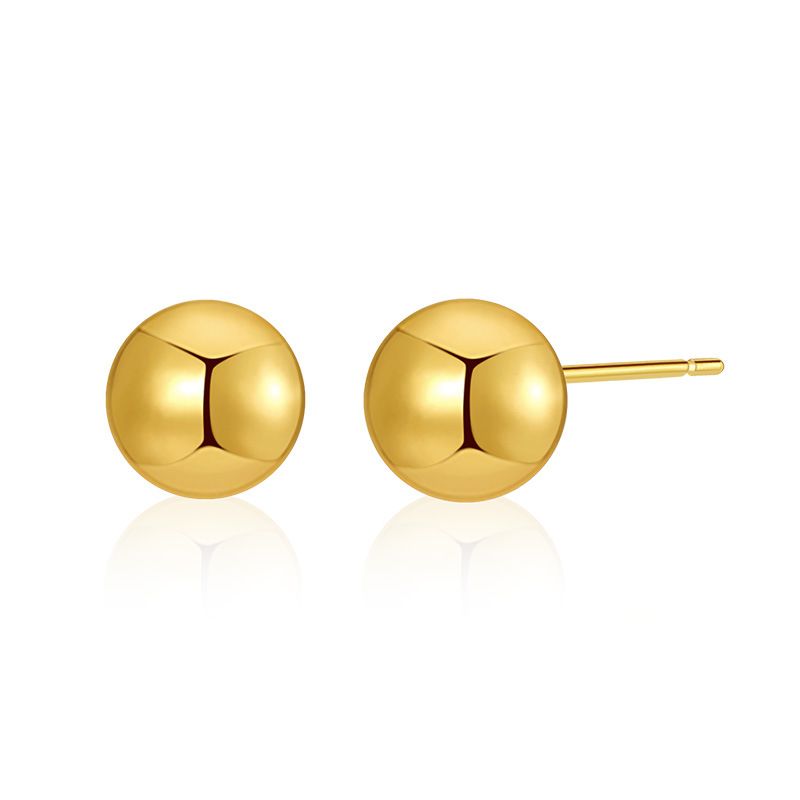 Lucky Bead Gold Bean Oorbellen Geborsteld Ontwerp Kleine En Exquise Ronde Bal Eenvoudige Oorgatverzorging Geen Nodig Om Uit Te Doen Tijdens Het Slapen_voghion.com