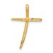14K Polished Curved Cross Chain Slide_voghion.com
