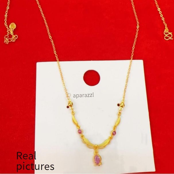 Gold shop with enamel color flower room qi tulip lily orchid necklace niche design high clavicle chain temperament_voghion.com