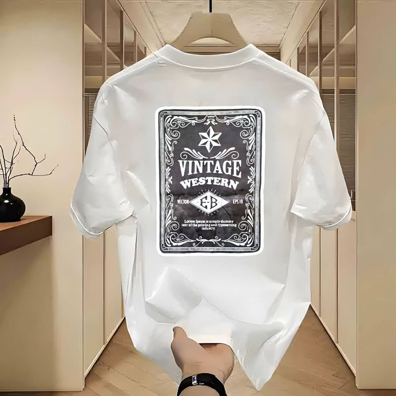 T-shirt à manches courtes en pur coton pour homme, nouvelle tendance de la mode slim, joli imprimé, polyvalent, été_voghion.com
