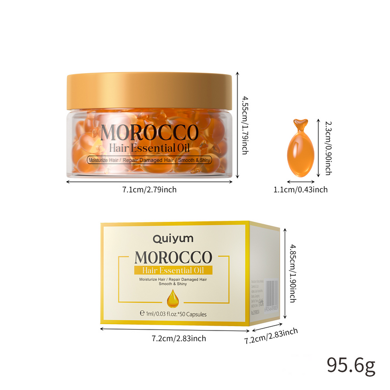 Scrubs & Bodys Treatments New Product QUIYUM Moroccan Hair Care Essential Oil Capsule 50 Capsules*1ml Hair Color Vertical Soft_voghion.com