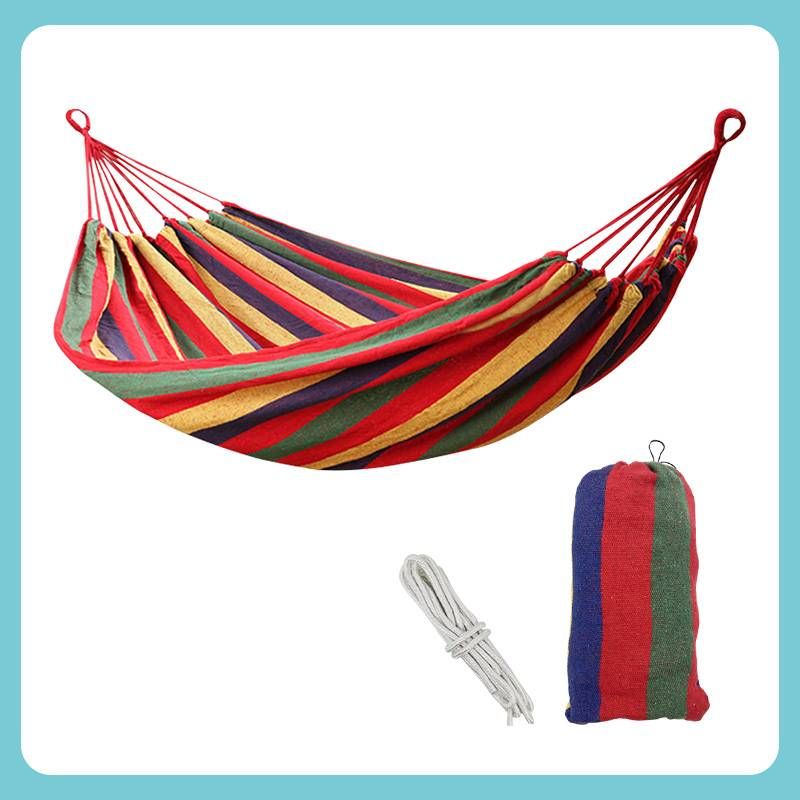 Kayso Outdoor Camping Rope Canvas Hammock HH21 Rainbow Color_voghion.com