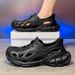 Sandalen Herren 2025 Sommer Dicker Boden Rutschfeste Laufsport Hohl Atmungsaktiv Fahren Outdoor Wasserschuhe Strand Clogs Modisch Vielseitig_voghion.com
