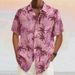 Men's Clothing Coconut Tree Graffiti Luminous Short Sleeve Print Outdoor Street Button Print Top_voghion.com