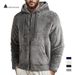 24 Men's American Style Spring And Autumn Thick Warm Double-sided Velvet With Zipper Loose Cardigan Casual Hooded Jacket_voghion.com