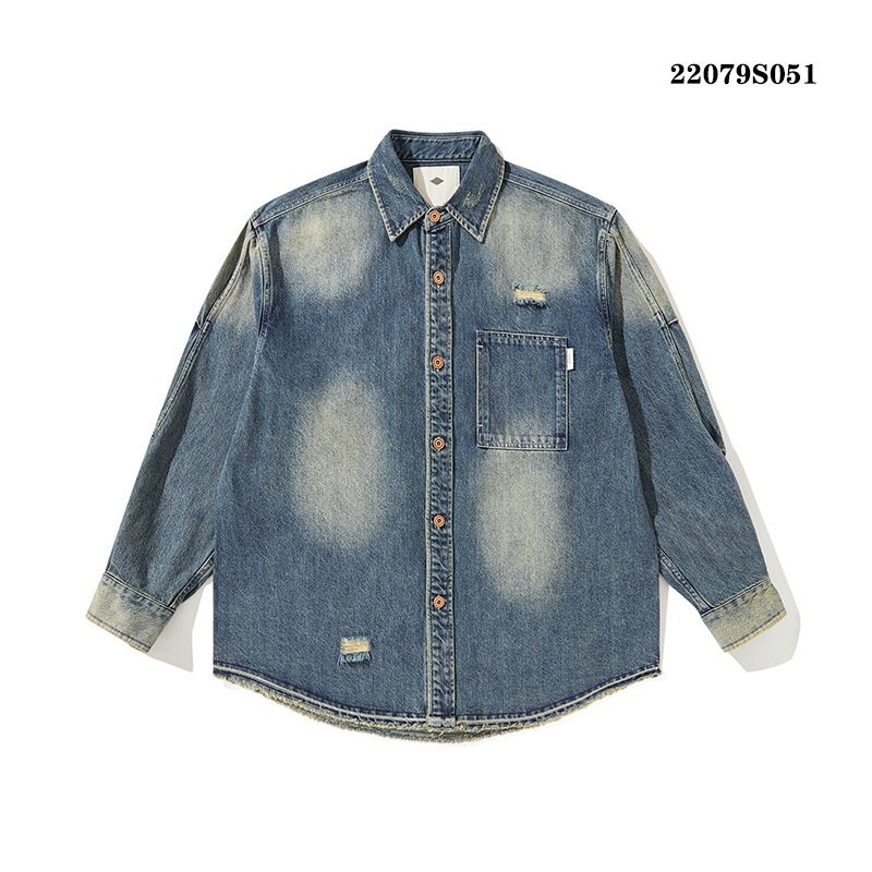 Abbigliamento maschile Giacca in denim da uomo in denim spesso e lavato, vecchio stile, autunno e inverno_voghion.com
